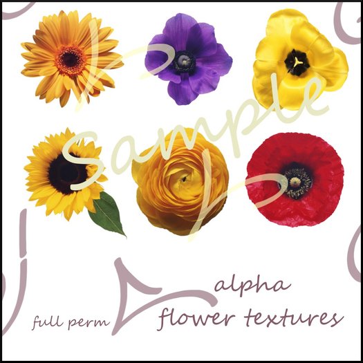 Second Life Marketplace Flower alpha Textures second-life-marketplace-flower-alpha-textures